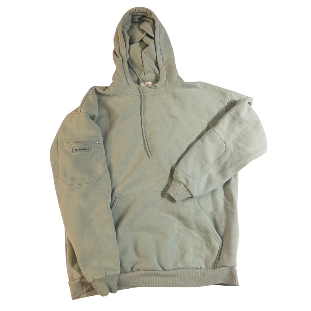 Comfrt Signature Hoodie Sage Green XL Built-in Eye Mask Sensory Utility Travel